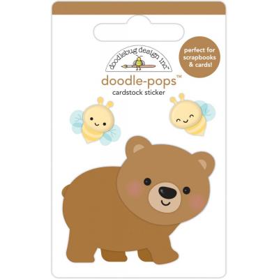 Doodlebug Great Outdoors Doodle-Pops Sticker - Honey Bear